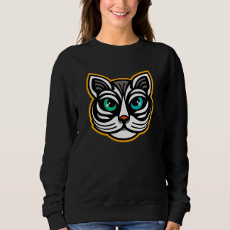 Playful Odd-Eyed Cat Sweatshirt Art スウェットシャツ