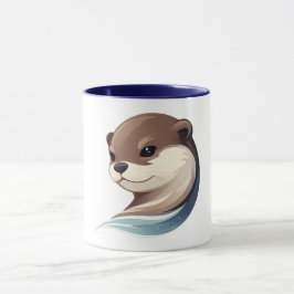 Playful Otter Illustration マグカップ