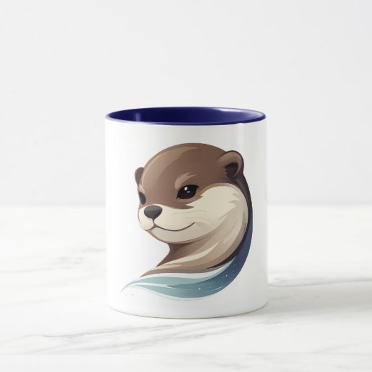 Playful Otter Illustration マグカップ (中央)