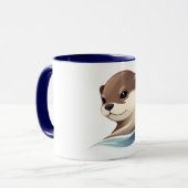 Playful Otter Illustration マグカップ (正面左)