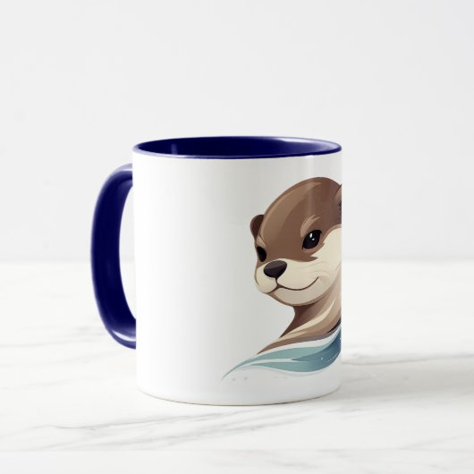 Playful Otter Illustration マグカップ (正面左)