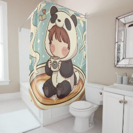 Playful Panda Adventure Shower Curtain シャワーカーテン