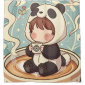 Playful Panda Adventure Shower Curtain シャワーカーテン (正面)
