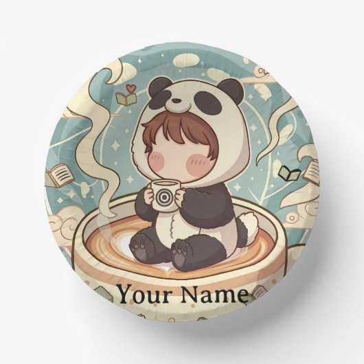Playful Panda Coffee Ceramic Bowl ペーパーボウル (正面)