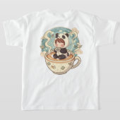 Playful Panda Coffee Kids' T-Shirt Tシャツ (レイダウン裏面)