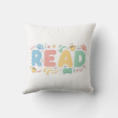 Playful Pastel Bubble "READ" Sticker Style クッション (裏面)