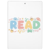 Playful Pastel Bubble "READ" Sticker Style クリップボード (裏面)