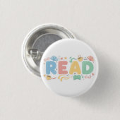 Playful Pastel Bubble "READ" Sticker Style 缶バッジ (正面&裏面)