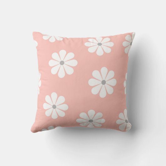 Playful Pastel Daisy Pattern クッション (裏面)