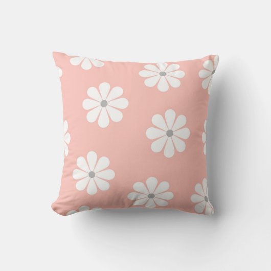 Playful Pastel Daisy Pattern クッション (正面)