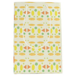 Playful Pastel Seamless Design ミディアムペーパーバッグ