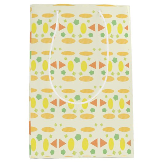 Playful Pastel Seamless Design ミディアムペーパーバッグ (正面)