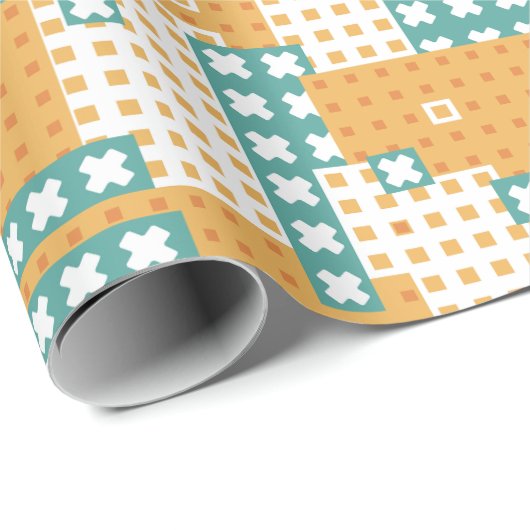 Playful Patchwork Block Pattern ラッピングペーパー (ロールコーナー)