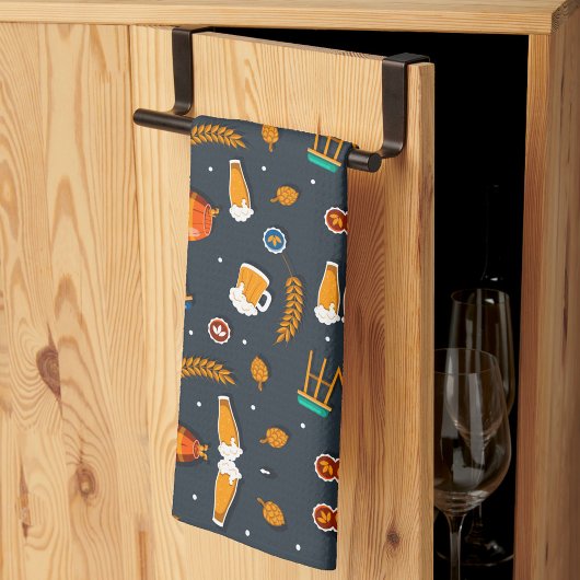 Playful pattern of orange pumpkins kitchen towel キッチンタオル