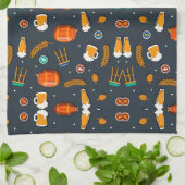 Playful pattern of orange pumpkins kitchen towel キッチンタオル (折り畳み)
