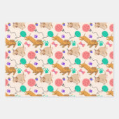 Playful Paws and Party Dogs Wrapping Paper ラッピングペーパーシート (正面2)