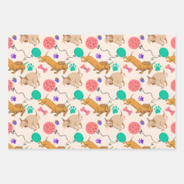 Playful Paws and Party Dogs Wrapping Paper ラッピングペーパーシート