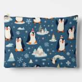 Playful Penguin Pattern アクセサリーポーチ (正面)