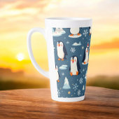 Playful Penguin Pattern カフェラテマグ