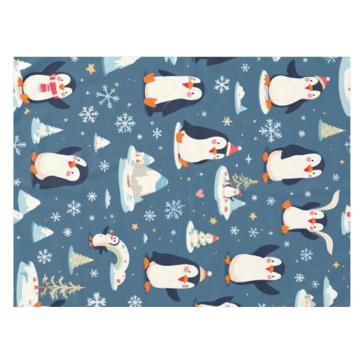 Playful Penguin Pattern テーブルクロス (正面(横))