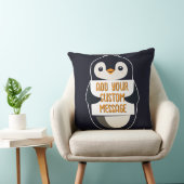 Playful penguin with a sign for your message クッション (椅子)
