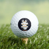 Playful penguin with a sign for your message ゴルフボール (インサイチュ 木)