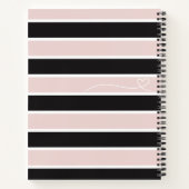  Playful Pink & Black Stripes  ノートブック (裏面)