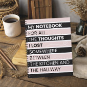 Playful Pink & Black Stripes ノートブック