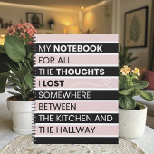 Playful Pink & Black Stripes ノートブック