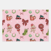Playful Pink Christmas Wrapping Paper ラッピングペーパーシート (正面2)