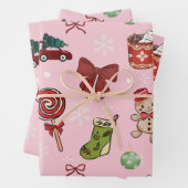 Playful Pink Christmas Wrapping Paper ラッピングペーパーシート (インサイチュ)