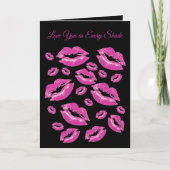 Playful Pink Lip Print Flirtatious Fun カード (正面)
