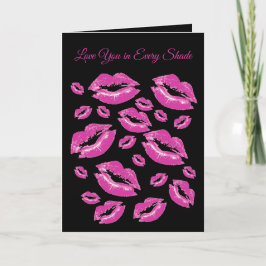 Playful Pink Lip Print Flirtatious Fun カード