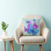 Playful Pink & Purple Butterflies Pillow クッション (椅子)