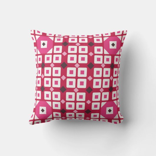 “Playful Pink Throw Pillow クッション (裏面)
