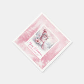 Playful Pinkmas Christmas Napkins Winter Scene Kid スタンダードカクテルナプキン (角)
