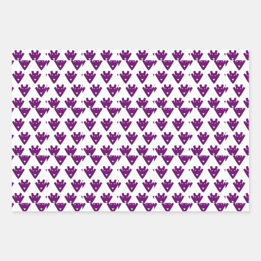 Playful Pixel Faces – Retro-Inspired Geometric Cha ラッピングペーパーシート (正面)