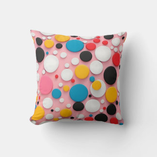 Playful Polka Dot Abstraction クッション