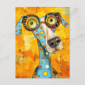 Playful Pop-Art Dog in Bright Hues ポストカード (正面)