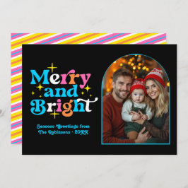 Playful Pop Art Modern Christmas Family Photo シーズンカード