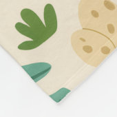 Playful Prehistoric Dinosaur Pattern Cheerful Leaf フリースブランケット (角)