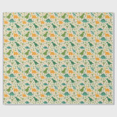 Playful Prehistoric Dinosaur Pattern Cheerful Leaf ラッピングペーパー (フラット)