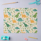 Playful Prehistoric Dinosaur Pattern Cheerful Leaf 薄葉紙 (クラフト)