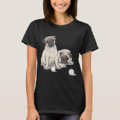 Playful Pug Design Tシャツ (正面)