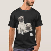 Playful Pug Design Tシャツ (正面)