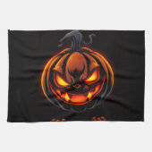 Playful Pumpkin Monster Halloween Kitchen Towel キッチンタオル (横)