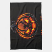 Playful Pumpkin Monster Halloween Kitchen Towel キッチンタオル (縦)