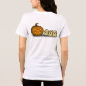 Playful Pumpkin with Three Spooky Ghosts トライブレンドＴシャツ (裏面)