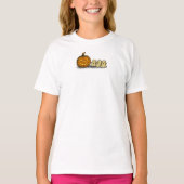 Playful Pumpkin with Three Spooky Ghosts Tシャツ (正面)
