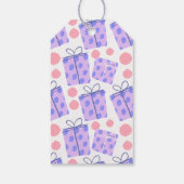 Playful Purple Polka Dot Gift Boxes Birthday  ギフトタグ (裏面)